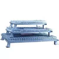 Conteneur en fil d'acier au carbone galvanisé à chaud de moyenne capacité avec fermeture à boucle, roues, capacité personnalisable, rangement compact et pliable