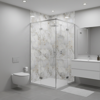 Panneau mural de salle de bain en PVC de 1 m de large et 10 mm d'épaisseur, motifs marbre mat, montagne enneigée, noir et or, et or et blanc