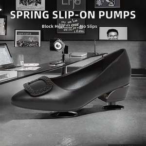 Zapatos de Tacón Alto para Mujer, Estilo Europeo Americano, Elegantes, Impermeables, con Punta en Pico, Gran Venta - Product Image 2