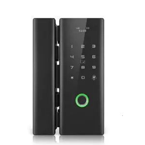 Tuya App WiFi Smart Card Digital Code Remote Control Fingerprint Glass Door Lock for Office Hotel Home PST-HG200