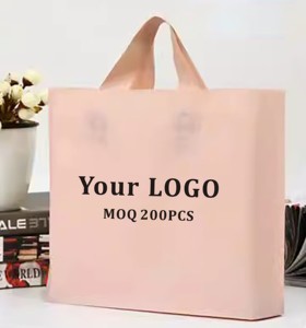 Custom Logo Printing Matte Frosted Plastic Shopping Carry Bag Biodegradable Clothing Store Bag for Package