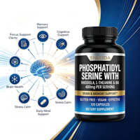 OEM Vente En Gros Complément Cérébral Nootropique Phosphatidylsérine 400mg Rhodiola L-Théanine Vitamine B6 Gélules Mémoire Focus