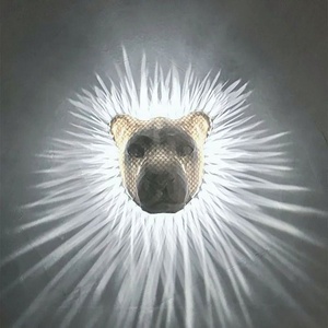 Shingel 3d Animaux Led Applique Murale Night Owl Lampes Suspendues Brancher Dans Le Mur Pygargue À <span class=keywords><strong>Chauve</strong></span> Lanterne Murale Lion Lampe - Product Image 3