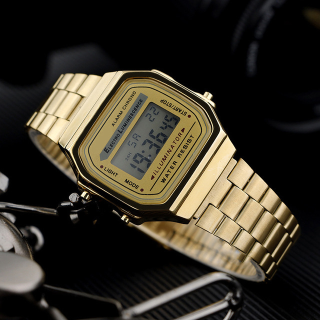 Men LED Digital Watch Sports Watches Men's Relogio Masculino Relojes Stainless Steel Waterproof Wristwatches