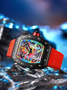 Montre à quartz PINTIME 8133, nouvelle tendance, vente chaude, diffusion <span class=keywords><strong>en</strong></span> <span class=keywords><strong>direct</strong></span>, tourbillon creux, montre tendance pour homme, montre homme - Product Image 4