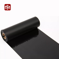 24mm 110mm*74m Pita Barcode Thermal Transfer Wax Resin Hitam Kompatibel untuk Printer Label Zebra Datamax Eltron PET