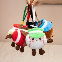 Porte-clés en peluche BM Cute Ball, en coton, rembourrage en coton PP, taille 11-30 cm, unisexe