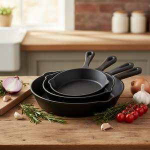 Juego de <span class=keywords><strong>3</strong></span> Sartenes de Hierro Fundido <span class=keywords><strong>Utopia</strong></span> Kitchen Classic, Sartén de Chef de 10 Pulgadas, Pre-Sazonada, Apta para Horno/Estufa/Parrilla/Brasero, Fácil de Usar - Product Image 1
