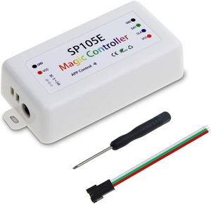 Lampu <span class=keywords><strong>LED</strong></span> SP105E nirkabel Bluetooth Magic Dream Color lampu <span class=keywords><strong>LED</strong></span> <span class=keywords><strong>Controller</strong></span> DC5V ~ 24V lampu modul piksel <span class=keywords><strong>Strip</strong></span> <span class=keywords><strong>LED</strong></span> yang dapat diprogram - Product Image 1