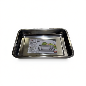 Vassoio portaoggetti a un livello in acciaio inossidabile dal design minimalista 40*30*4.8cm per uso cucina - Product Image 3