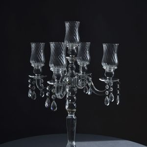 Direct usine Bougeoir pilier style rétro à <span class=keywords><strong>5</strong></span> <span class=keywords><strong>branches</strong></span> en <span class=keywords><strong>cristal</strong></span> K9 et métal argenté, fait main, écologique, UV, Saint-Valentin - Product Image 3