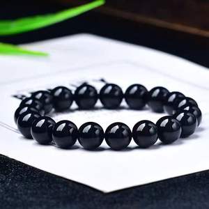 Toptan cilalı doğal Feng Shui siyah turmalin tek döngü Unisex kristal bilezik sevgililer günü hediyeleri - Product Image 2