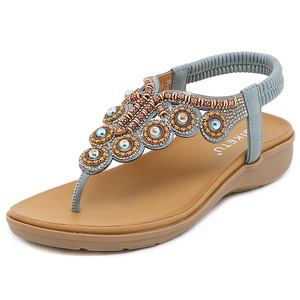 Fashion Summer Open <b>Toe</b> Platform PU Leather Flat Sandals Soft Soled Arch <b>Support</b> Anti-Slip Women Outdoor Walking Casual Shoes - Product Image 3