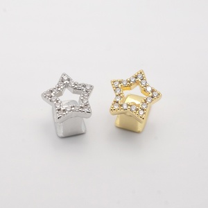 เครื่องประดับฮาโลวีนขายส่ง ชุบทอง เงิน สีเมทัลลิก ทองเหลืองประดับเพชรซิร์คอน ฮิปฮอป จิวเวลรี่รูปดาวเดี่ยว - Product Image 5