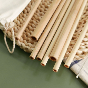 Pajitas de Bambú Natural Desechables Biodegradables con Logotipo Personalizado para Té de Burbujas Ecológicas - Product Image 1