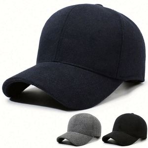 Gorro de Béisbol para Hombre, Otoño-Invierno 2025, Nuevo, Forro Polar Grueso, Resistente al Frío, Color Sólido, Estilo Deportivo Casual para Exteriores - Product Image 1