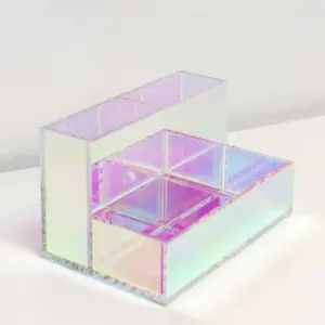 Yageli直接供应商定制闪光亚克力展示柜桌面和梳妆台彩色化妆盒