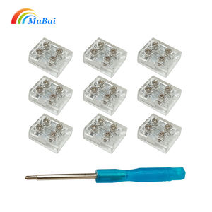 Conectores de luz de cinta Led apretar bloques de terminales de tornillo 2 pines 8mm tira de conector a conector de tira - Product Image 1