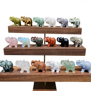 HARI OM CREATIONS Natural Semiprecious Gemstone IGI Certified Elephant Carving Crystal Figurine Collection Wholesale - Product Image 1