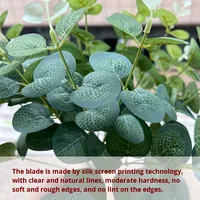 Aksesoris Rangkaian Bunga Eucalyptus Sutra untuk Pernikahan dan Thanksgiving, Daun Uang Tunggal, Buket, Dekorasi Rumah, Tahan Lama