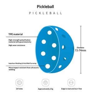 כדור פיקלבול אלסטי TPE בהזרקה, מותאם אישית על ידי יצרן מקור (OEM), 26/40 חורים, לתחרויות פנים/חוץ - Product Image 5