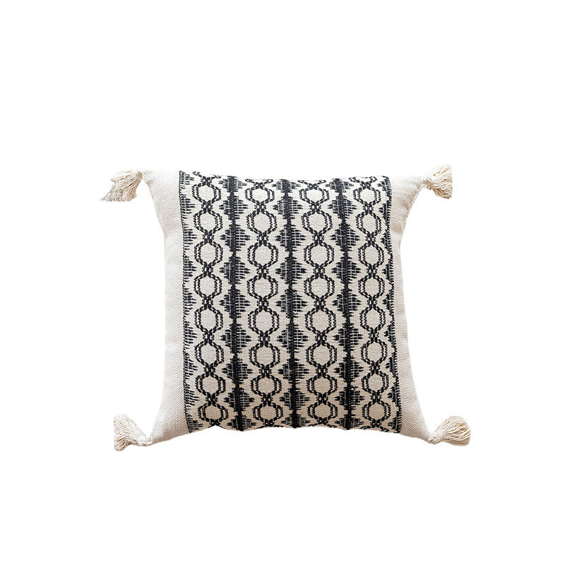 Black cotton and linen tassel 4