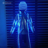 Costume de robot LED RGB lumineux pour danseur, tenue intégrale pour artiste masculin, ambiance de bar, boîte de nuit, performance scénique