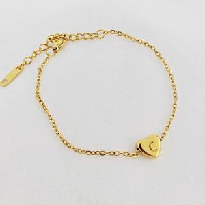 <span class=keywords><strong>Bracelet</strong></span> longue distance pour couples en acier inoxydable doré, tendance, avec pendentif cœur italien, sans ternissement, pour femmes, en gros - Product Image 4