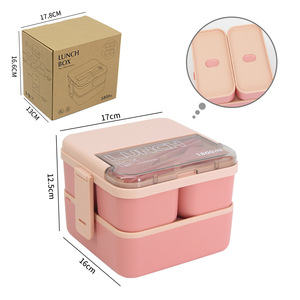 1800ml thực phẩm cầm tay container cho người lớn trường học với bộ đồ ăn trẻ em nhựa Bento ăn trưa Box <span class=keywords><strong>Set</strong></span> - Product Image 5