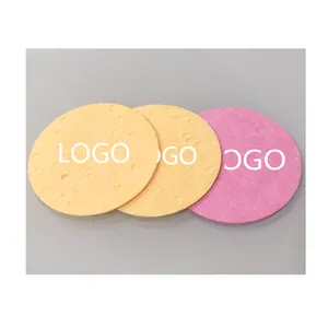 Topeco Customized Facial Sponges Cellulose Sponge For Face Cleansing Disposable White Compressed Face Sponge Private Label