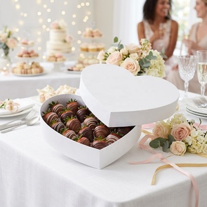 <b>Wedding</b> Floral Packaging Paperboard Bridesmaid Chocolate Strawberries Sweet Candy Heart Shaped <b>Gift</b> <b>Box</b> - Product Image 1