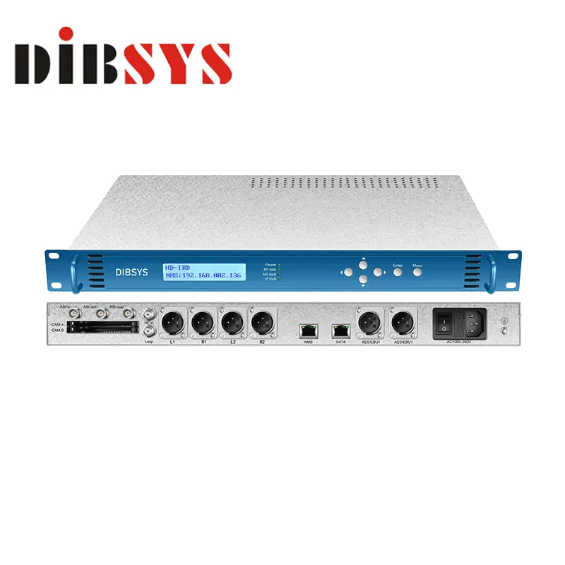 DIBSYS Multi Channel Satellite Receiver Ip เสียง AES/EBU/Analog Stereo/ASI/เอาต์พุต IP