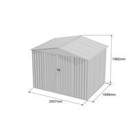 Abri de jardin moderne 6x8, écologique, en métal, avec cadre thermolaqué, facile à assembler, imperméable et anti-rongeurs