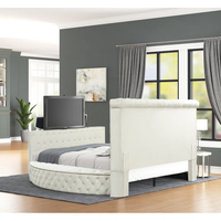 Pinzhi Home Maßgefertigtes Modernes Luxus-Schlafzimmermöbel-Set Luxuriöses Kingsize-Polsterbett mit TV-Rahmen Schlafzimmer-Sets Bett