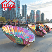 Chaise longue créative en fibre de verre pour extérieur, design moderne, durable, pour espaces publics