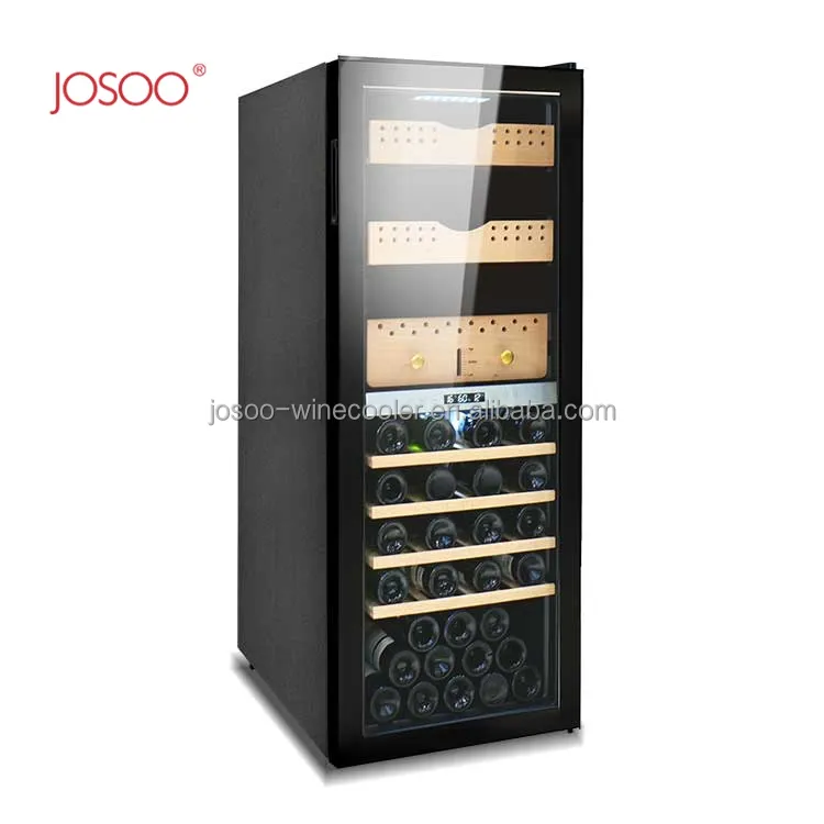 JosooOEM大型単一温度ワイン冷蔵庫電子シガーフミドールキャビネット