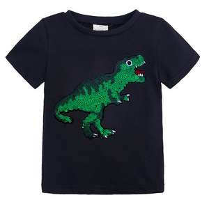 T-shirt décontracté noir fantaisie pour garçon, achat en gros auprès d'un fournisseur chinois pour boutique en ligne - Product Image 5