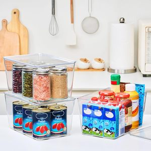 Clear Kitchen Pantry Storage <b>Containers</b> Airtight Fridge Food <b>Containers</b> with Lids Handles PET Plastic Eco-Friendly - Product Image 2