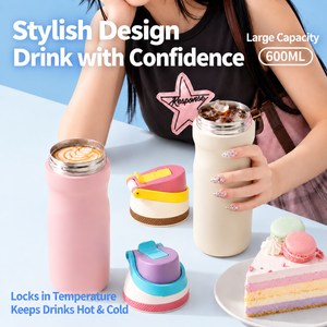 Portable Large Capacity Dual Drink Car Cup 316 Stainless Steel Insulated <b>Tumbler</b> <b>with</b> Built In <b>Straw</b> for Travel - Product Image 5