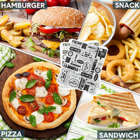 Papier à hamburger écologique imprimé sur mesure en PE |   Emballage alimentaire de qualité supérieure résistant à la graisse pour hamburgers, pain et nouilles pour restaurants