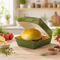 Boîte à hamburger personnalisée APP BURGER BOX, écologique, biodégradable, recyclable, en carton blanc jetable pour les articles de restauration rapide