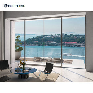 Minimalist Design Modern Villa House Large Glass Ultra Slimline Narrow Black Aluminium Slim <strong>Sliding</strong> Patio <strong>Door</strong> - Product Image 3