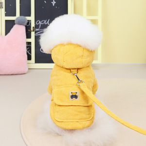 Vêtements pour chien en coton, vêtements pour animaux de compagnie en velours et velours côtelé, <span class=keywords><strong>pull</strong></span> à deux pattes en coton pour l'hiver - Product Image 5