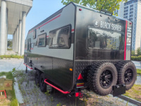 Mini caravane pliable sur mesure, légère, pour les aventures hors route, avec une capacité de 4 personnes et un espace de rangement