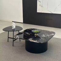 Table basse en marbre de luxe léger, table d'appoint combinée, table basse ronde moderne pour petit appartement, salon, usage domestique