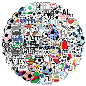 100 pezzi di amore calcio calcio Logo adesivi decorativi per la palla parete portatile auto impermeabile PVC <span class=keywords><strong>Sport</strong></span> Label Pack - Product Image 2