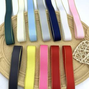 2.5 Gran Oferta Lazo de <span class=keywords><strong>Cinta</strong></span> de Grosgrain de Alta Calidad con Doble Borde Dorado para Manualidades, Decoración de Empaque y Adorno para Bodas y Navidad - Product Image 1