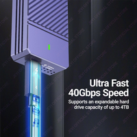 JEYI 40Gbps USB M.2 NVMe SSD حاوية ألومنيوم M2 Type-c علبة محرك أقراص صلبة متوافقة مع منتج Thunderbolt مستعمل