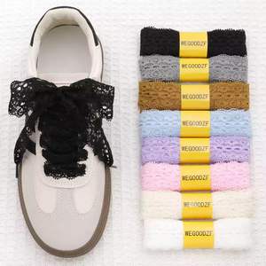 WEGOODZF 맞춤형 플랫 발레 스타일 나일론 끈 여성 캐주얼 운동화 및 신발을위한 최고의 품질 다채로운 탄성 신발 끈 - Product Image 3