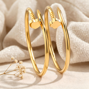 Pulsera Moderna con Logotipo Personalizado, Acero Inoxidable, Chapado en Oro <span class=keywords><strong>de</strong></span> 18k, Diseño <span class=keywords><strong>de</strong></span> Uña, Resistente al Agua, Joyería Fina para Regalo <span class=keywords><strong>de</strong></span> Aniversario - Product Image 3